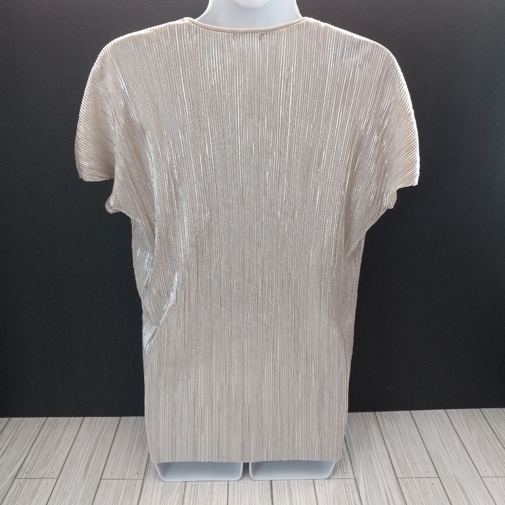 ZARA Metallic Ribbed Vneck Top - Picture 3 of 7